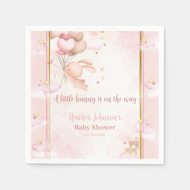 Baby Girl Bunny Baby Dusche Serviette (Vorderseite)