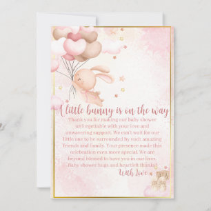 Baby Girl Bunny Babyparty Dankeskarte
