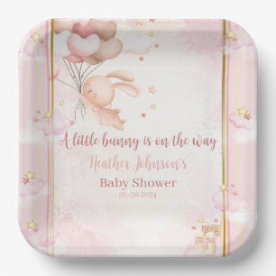 Baby Girl Bunny Babyparty Pappteller