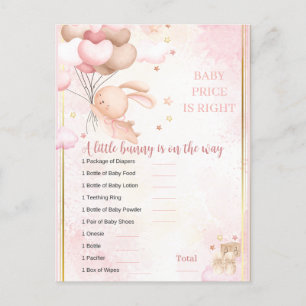 Baby Girl Bunny Babyparty-Spiel Postkarte