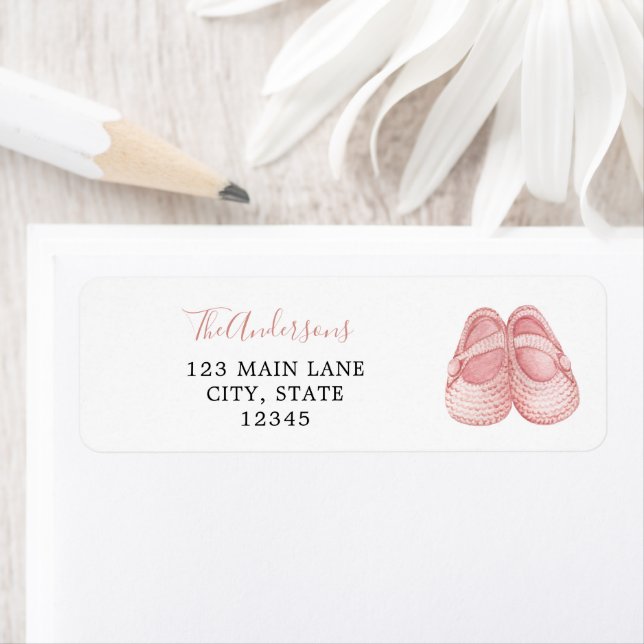 Baby Girl Chaussures Retourner Adresse Étiquette (En situation)