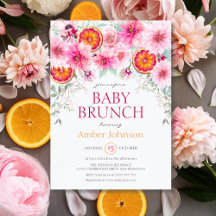Baby Girl Citrus und Pink Blume Kinderdusche
