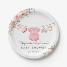 Baby Girl Clothes Babydusche Papierplatte