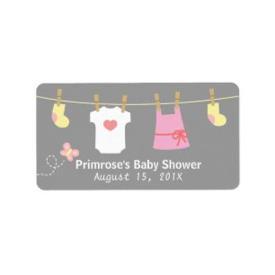 Baby Girl Clothes für Girl Baby Shower Adressaufkleber