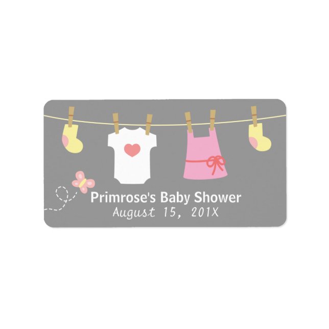 Baby Girl Clothes für Girl Baby Shower Adressaufkleber (Vorne)