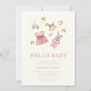 Baby Girl Clothes Nursery baby shower invitation