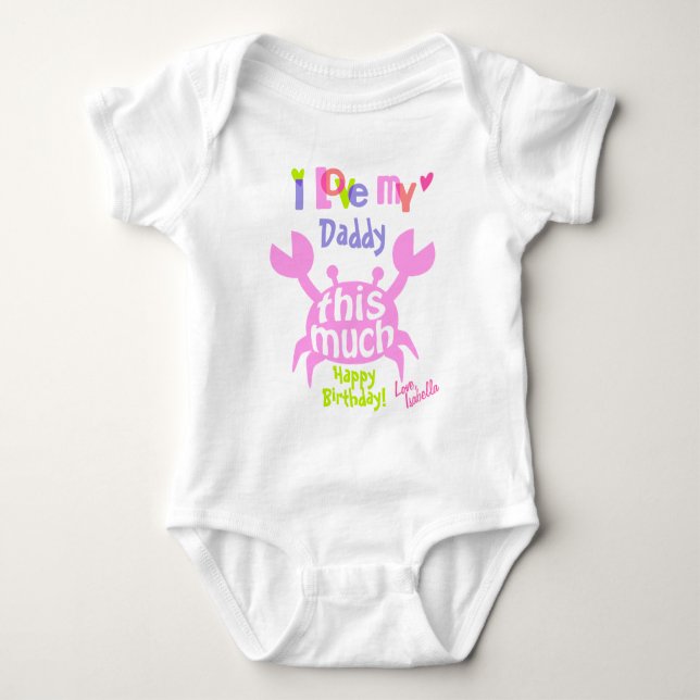 Baby Girl Crab Shirt Happy Birthday Daddy Gift (Vorderseite)