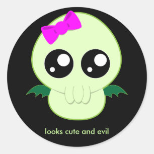Baby Girl Cthulhu Runder Aufkleber