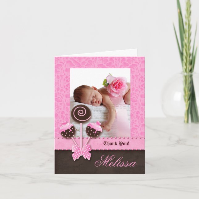 Baby Girl Danke Pop Cake Pink Niedlich (Vorderseite)