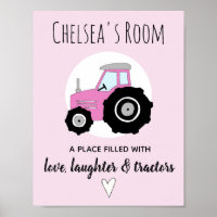 Baby Girl Doodle Pink Farm Traktor Name Kinderzimm