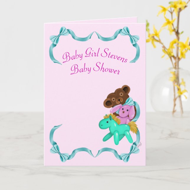 Baby Girl Douche Invitation Card (Fleur jaune)