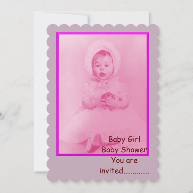 Baby Girl Douche Style 2 Invitation (Devant)