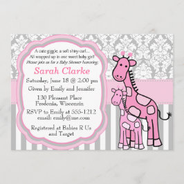 Baby Girl Dusche Einladung Rosa Giraffe anpassen