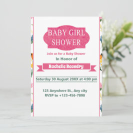 Baby Girl Dusche Kleine Wildblume Wasserfarbe Einladung