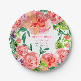 Baby Girl Dusche Moderne Blumendusche Hot Pink Pea Pappteller