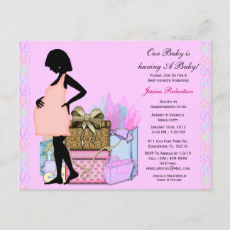 Baby Girl Dusche, Niedlich Pink, Einladung