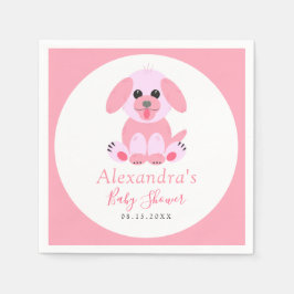 Baby Girl Dusche Pink Personalisiert Puppy Serviette