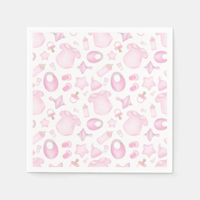 Baby Girl Dusche Pink Serviette (Vorderseite)