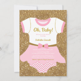 Baby Girl Duscheinladung, Schlafanzüge, Rampe Einladung