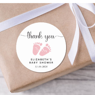Baby Girl Duwer Pink Feet Vielen Dank Runder Aufkleber