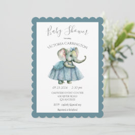 Baby Girl Elephant Dusche Einladung