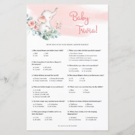 Baby Girl Elephant Eucalyptus Baby Trivia Spiel
