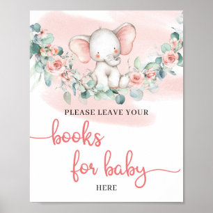 Baby Girl Elephant Eukalyptus Bücher für Baby Poster