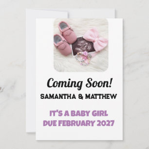 Baby Girl Faire-part Ultrasound