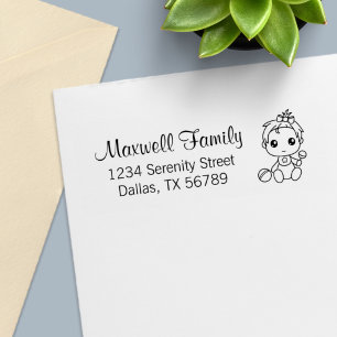 Baby Girl Familienadresse Permastempel