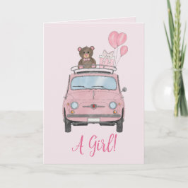 Baby Girl Fiat 500 Glückwünsche Karte