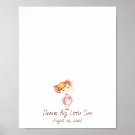 Baby Girl Fingerprint Balloon Gästebuch