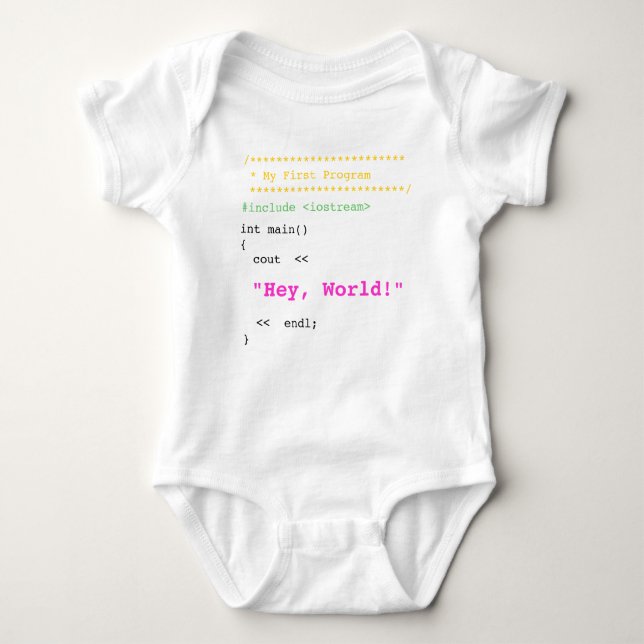 Baby Girl First C++ Programm Baby Strampler (Vorderseite)