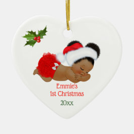 Baby Girl First Christmas Red Weihnachtsmannmütze  Keramik Ornament