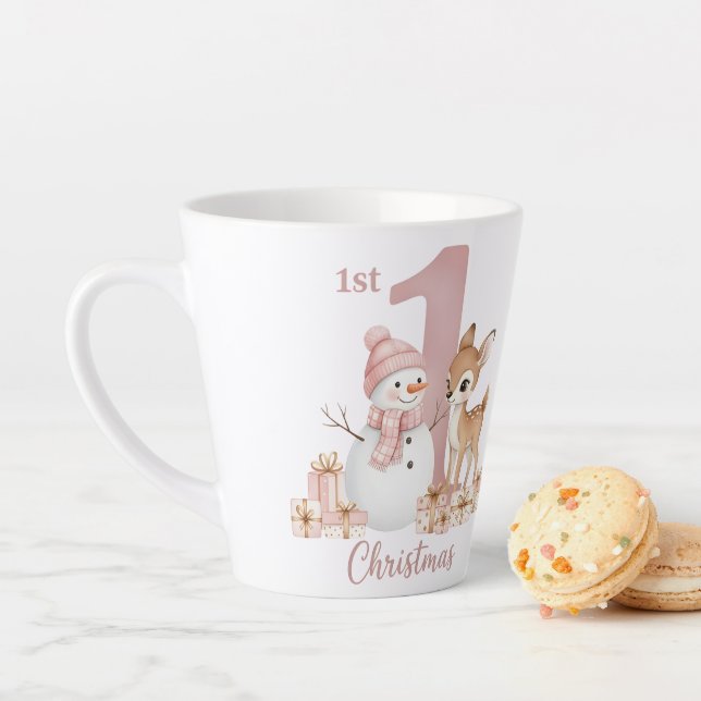 Baby Girl First Christmas Snowman Deer Milchtasse (Beispiel)