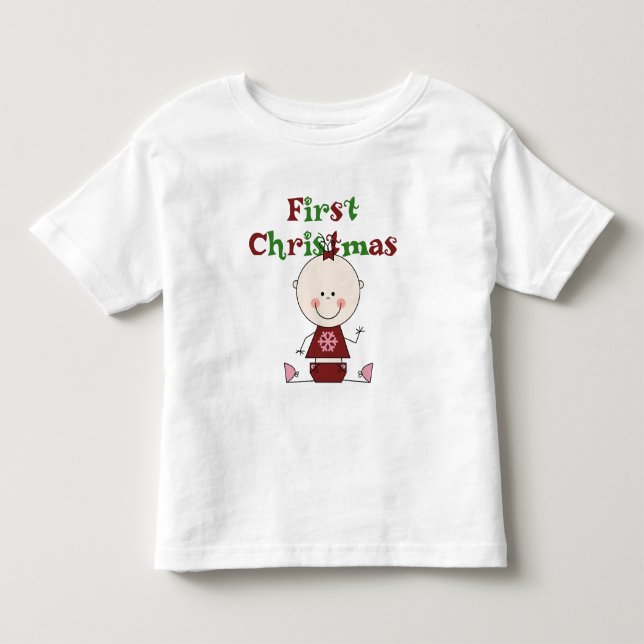 Baby Girl First Christmas T - Shirt und Geschenke (Vorderseite)