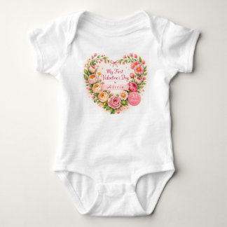 Baby Girl First Valentine’s Day Design Customize Baby Strampler