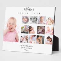 Baby Girl First Year Foto Collage Personalisiert
