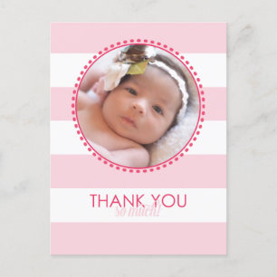 Baby Girl Foto Dankeschön Karte - 4,25 x 5,6