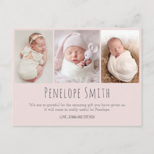 Baby Girl Foto Geburtsankündigung Karte Baby pink