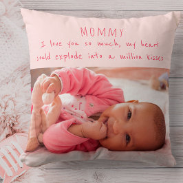 Baby Girl Foto und Adorable Message to Mama Kissen