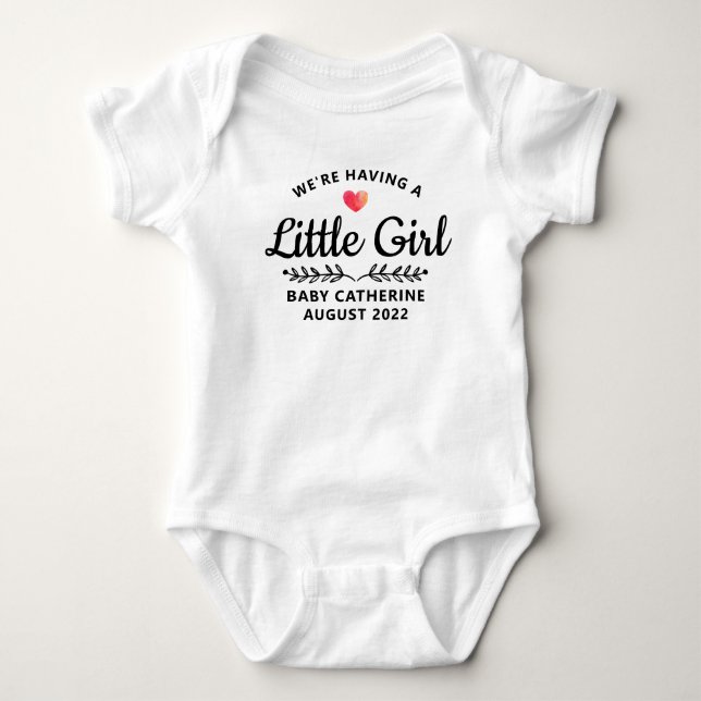 Baby Girl Gender Reveal Baby Strampler (Vorderseite)