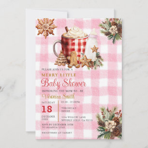 Baby Girl Gingham Eine fröhliche kleine Babyparty Einladung