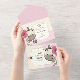 Baby Girl Giraffe Dusche Alles in einer Einladung