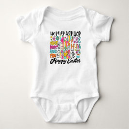 Baby Girl Glitzer Oaster Bunny Typografy Strampler