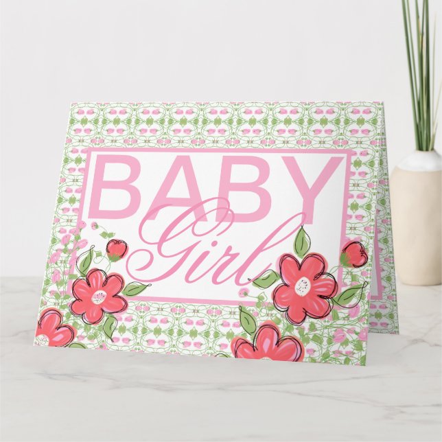 Baby Girl Gratulation Paper Gruß Karte (Vorderseite)