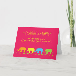 Baby Girl Gratulation, Rosa, grüne Elefanten Karte