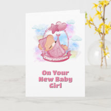 Baby Girl Gratulationen Pink Teddy Bären Balloons
