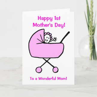Baby Girl Happy First Mother's Day Card Karte