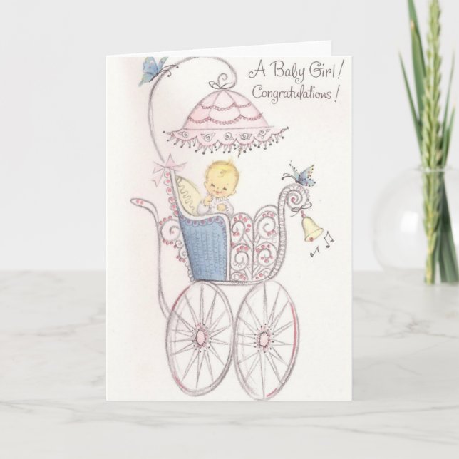 Baby Girl Herzlichen Glückwunsch Karte (Vorderseite)