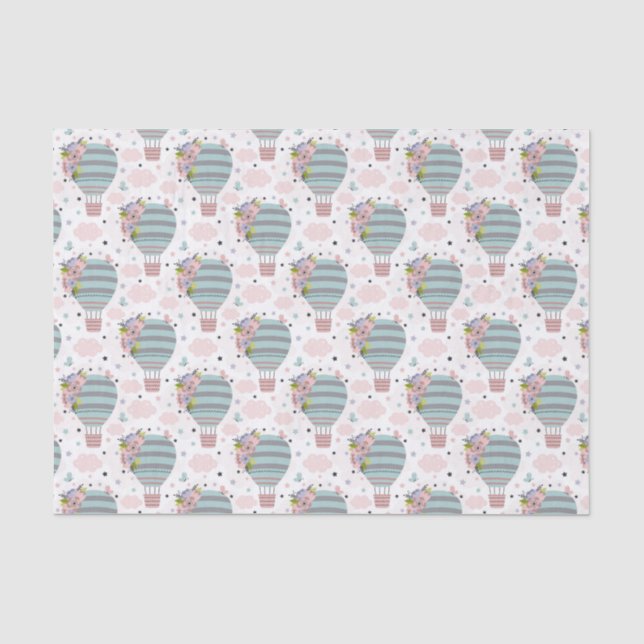 Baby Girl Hot Air Balloons Seidenpapier (Vorderseite)